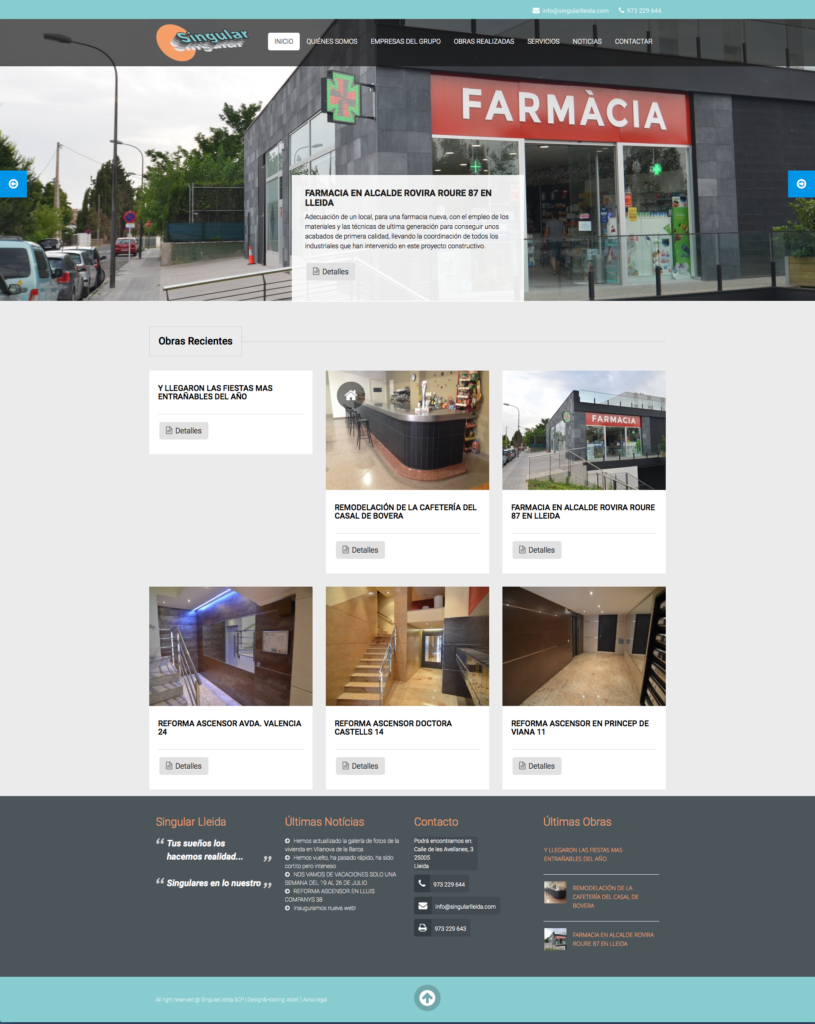 Singular Lleida Constructora – Web